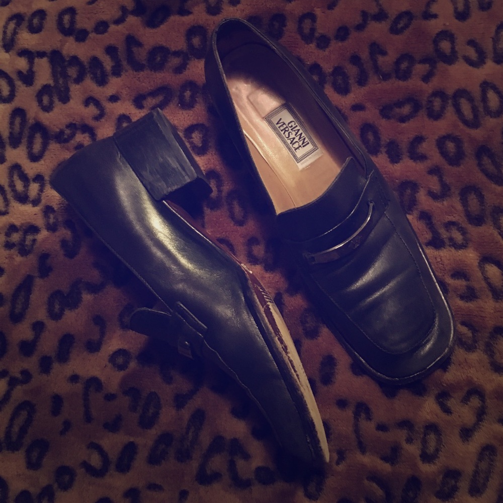 Vintage Gianni Versace Leather Loafers